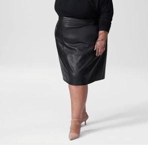 Black Taylor Vegan Leather Skirt